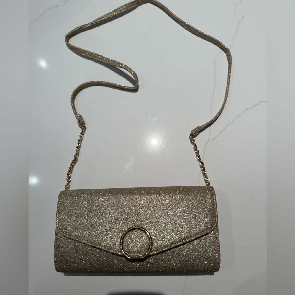 Gold sparkly clutch
